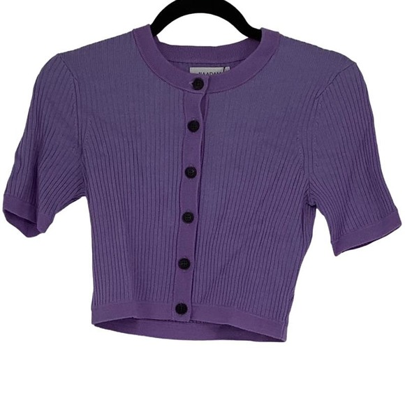 NEW! NAADAM Size Small Merino Silk Short Sleeve Cardigan Sweater $225 msrp J6-11 - Picture 2 of 13